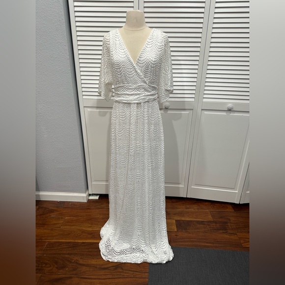 Lilly Pulitzer NWT Parigi Maxi Dress White Scalloped Shell Lace Size M - Picture 4 of 9